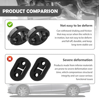 2PCS New Rubber Exhaust Hangers,Heavy Duty Rubber Muffler Hanger with 2 Holes 0.47 Inch,Universal Exhaust Hanger Rubbers Car Accessories for Vibration & Noise Reduction