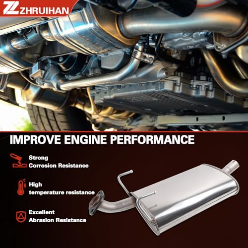 409 Stainless Steel Exhaust Resonator Muffler Pipe System Replacement kit Compatible with 1996 1997 1998 1999 2000 4Runner 3.4L V6, Muffler and Tail Pipe，Repklace OE: 605105, 304101 EPA - size: 1996-1998 4Runner 3.4L V6
