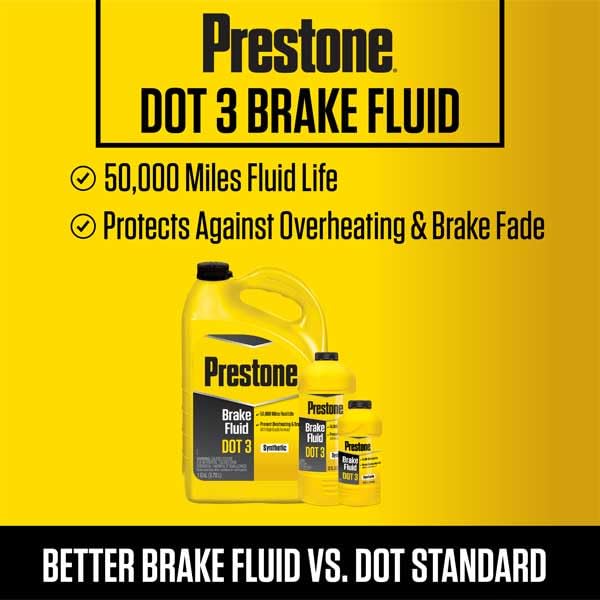 Prestone AS401Y Brake Fluid DOT 3, 32 fl oz., Pack of 12