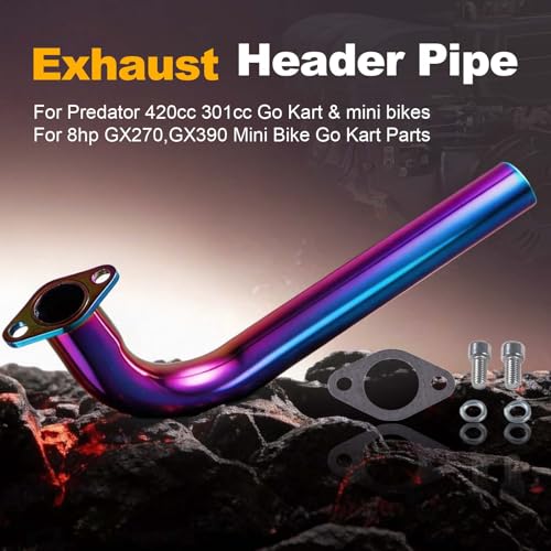 420cc Exhaust Header Pipe,Mini Bike Go Kart Replacement Pipe - color: Colorful