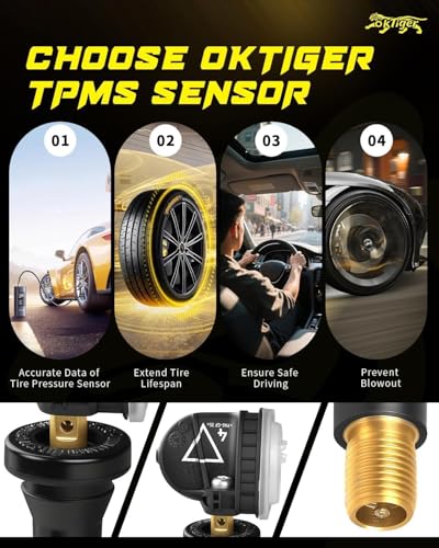Oktiger 433MHz TPMS Sensor Pre-Programmed Fit for Chevy 2018-2022 Traverse, 2019-2022 Silverado 1500 2500 3500, 2016-2022 Malibu, 2016-2020 Camaro, 2016-2019 Cruze, 2017-2018 Impala, OE#13598773