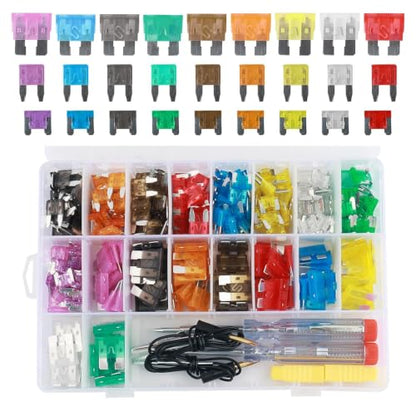 306PCS New Car Fuses Assortment Kit with Fuse Tester,Mini & Low Profile Mini & Standard Car Fuse Kit with 35A 30A 25A 20A 15A 10A 7.5A 5A 2A,Portable Blade Auto Fuses Assortment Kits