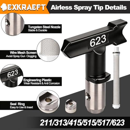25PCS 3600PSI Airless Paint Sprayer Gun kit with 50Ft High Pressure Hose
