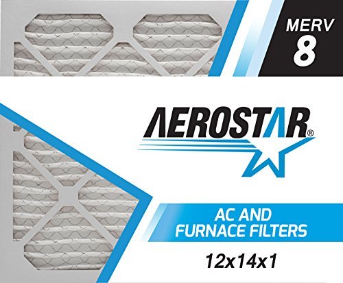 Aerostar Air Filter 12x14x1 MERV 8 AC Filter, Furnace Filter, 6 Pack