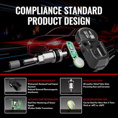 TPMS 315MHz Toyota Lexus Scion Pontiac Tire Pressure Monitor Sensor, 4-Pack - size: 4260706011