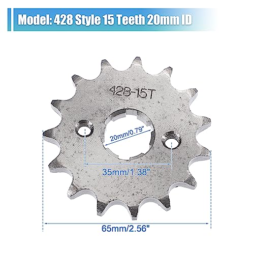 X AUTOHAUX 1Set 428 Style 15 Teeth 20mm ID Motorcycle Front Engine Sprocket