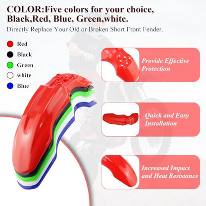 Plastic Front Wheel Mud Guard Motorcycle Fender Protector Red - color: Red