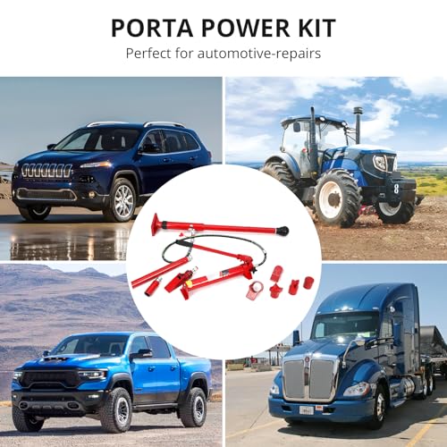 10 Ton Hydraulic Ram Auto Body Frame Repair Kit, Versatile Applications with Comprehensive Components, Durable Storage Solution, Heavy Load Capacity, Quick & Easy Set-Up for Automotive and Furniture. - size: 10TON