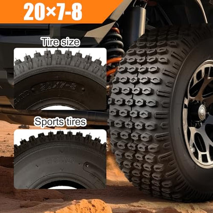 TRIPOWER 20x7-8 ATV Tires 20x7x8 All Terrain Sport Quad Tires Compatible with Honda TRX90 TRX125 Yamaha Breeze YFA125, 4 Ply Tubeless, Set of 2 - size: 20x7-8