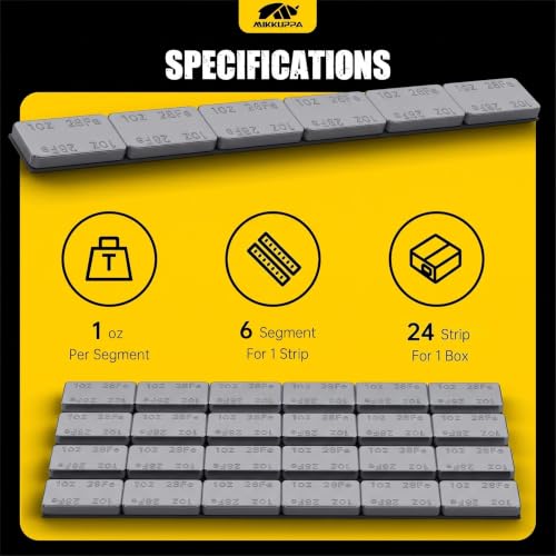 MIKKUPPA 1oz Adhesive Stick on Wheel Weights Gray, 144oz/Box - color: Grey, size: 144 PCS