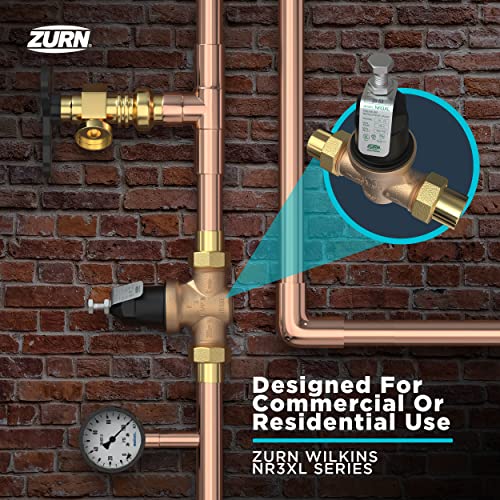 Zurn Wilkins 112-NR3XLDUC 1-1/2" NR3XL Pressure Reducing Valve with Double Union FNPT Copper Sweat Connection - size: 1.5 Inch