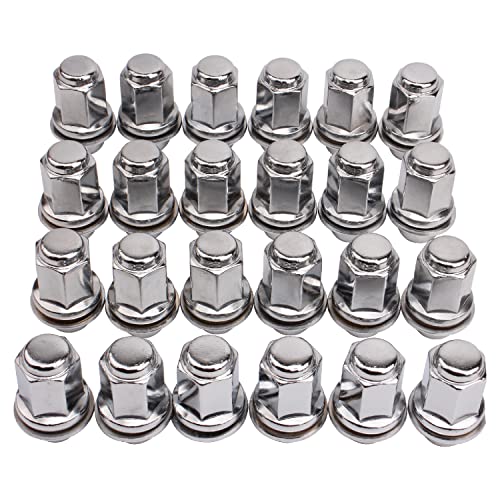 24PCS 12x1.5mm 1.85 Inch Length 13/16 Hex OEM Factory Mag Lug Nuts Chrome - color: Chrome, size: M12x1.5