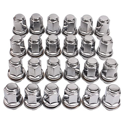 24PCS 12x1.5mm 1.85 Inch Length 13/16 Hex OEM Factory Mag Lug Nuts Chrome - color: Chrome, size: M12x1.5