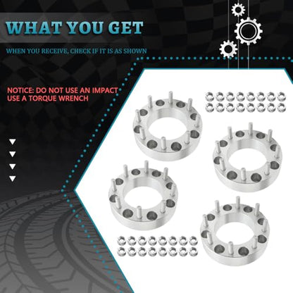IRONTEK 8x180mm Wheel Spacers Compatible for Chevrolet Silverado 1500 2500 3500, for Chevrolet Suburban 2500; for GMC Savana 3500, Sierra, 8x6.5 2 inch Thread Pitch M14x1.5 Hub Bore 126.15mm 4PCS - size: 8x180-4PCS