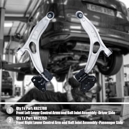 Pidgeotto Front Lower Control Arm Assembly w Ball Joints - compatible with FORD FOCUS 2012-2018 SE SEL S (Excludes 15" Wheels& ST) /C-MAX 2013-2018- Replaces K622753 K622788-Left&Right Kit-2PCS