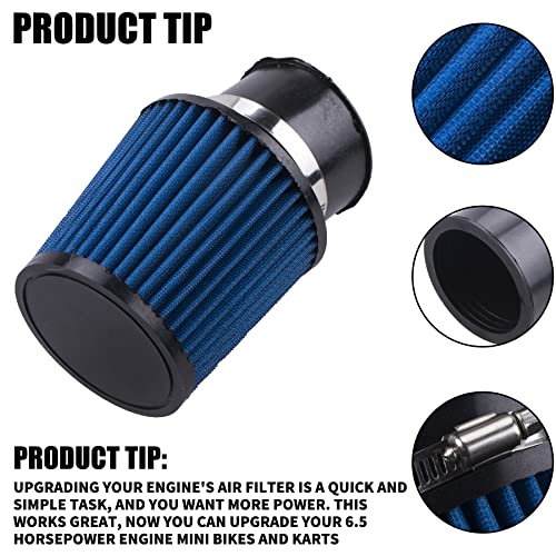 High Performance Upgraded Air Filter adapter Intake Spark Plug Kit for Predator 212cc 6.5 Hp Engine Mini Bike Go Kart Racing（Blue） - color: blue, size: Without carburetor