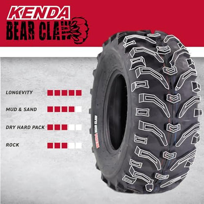 Kenda Bear Claw Front 22x7-11 & Rear 22x12-9 ATV, UTV, or SXS Tires - size: 22x7-11 & 22x12-9