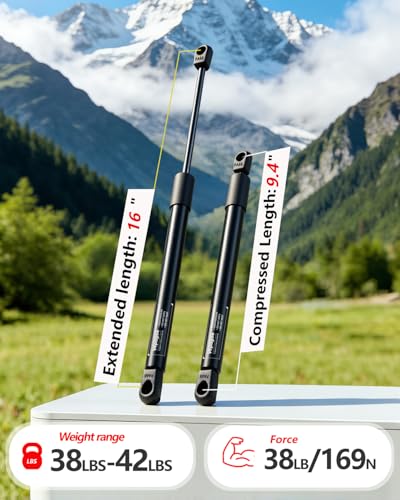 Vepagoo C16-09209 16 inch 38 lbs Gas Struts, C16-33309 Camper Shell Shock