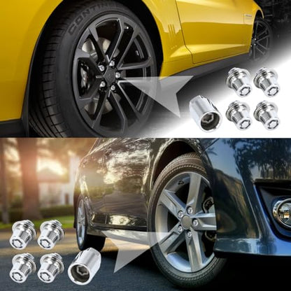 M12 x 1.5 Wheel Lock Lug Nut Set, 4PCS Vehicle Tire Lock and 1PC Key