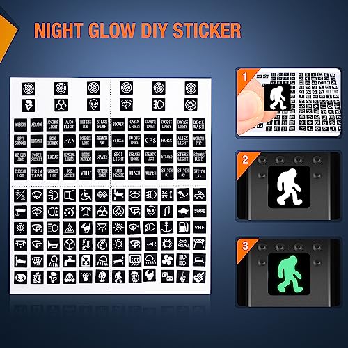 Nilight 3 Pack Rocker Switches 5 PIN with Night Glow DIY Stickers - color: Purple 3 PCS