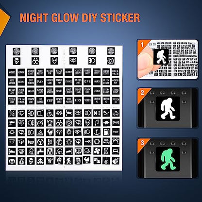 Nilight 3 Pack Rocker Switches 5 PIN with Night Glow DIY Stickers - color: Purple 3 PCS