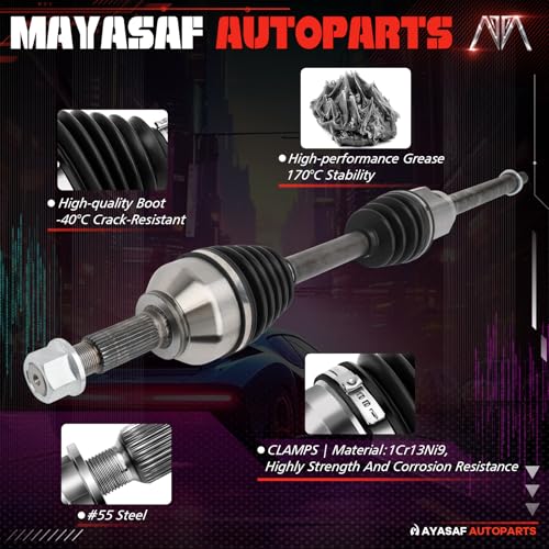 66-6287 Front Right Passenger Side CV Axle Shaft Assembly - size: 666287