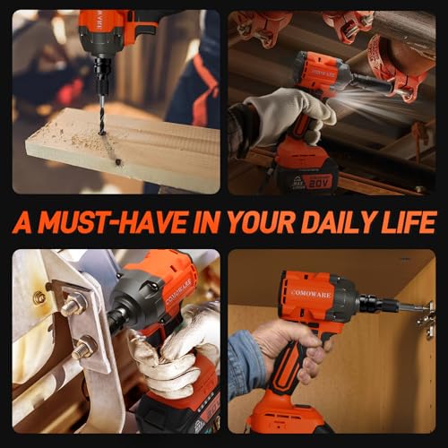 650N.m Brushless Impact Wrench, 1/2" Impact Gun w/ 4.0Ah Battery