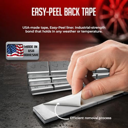 Wheel Accessories Parts 1/4 Oz. 0.25 Oz. Grey Low Profile Stick-On Adhesive EasyPeel Tape Wheel Balancing Weights 5 kgs 11 lb Roll US Made Tape 715 Pcs per Roll - size: 1/4 Oz Segment, style: 715 Pieces