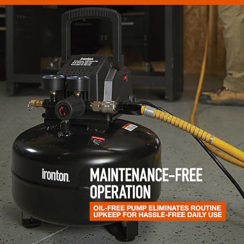 Ironton Air Compressor, 3-Gallon, 0.3 HP, 110 PSI, Oil-Free