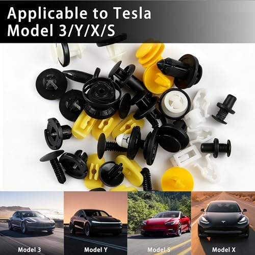 Retainer Clips & Rivets Set – 20 Sizes for Tesla Clips Bumper Fender Body Clips for Tesla Model 3 Y S X Cybertruck–Comes with 6 Common Tools OEM Original Factory Standard Quality