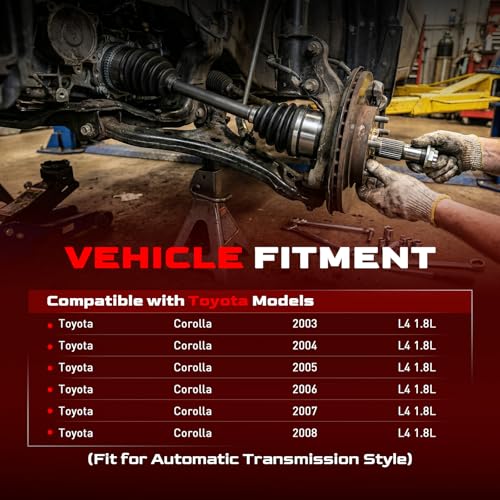 Betthand Front CV Axle Set Fit for 2003-2008 Toyota Corolla 665218 665220 - size: 665218+665220