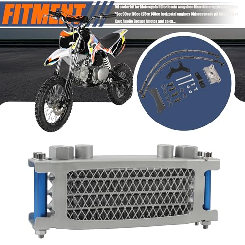 Motorcycle Oil Cooler,Engine Cooling Radiator Compatible with 50cc 70cc 90cc 110cc 125cc 140cc ATV Go Kart Off Road-Blue - color: Blue