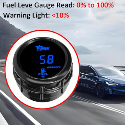 Car Fuel Level Gauge Auto Fuel Tank Level Gauge 2" 52mm Petrol Meter - color: Blue Light Fuel Level Gauge