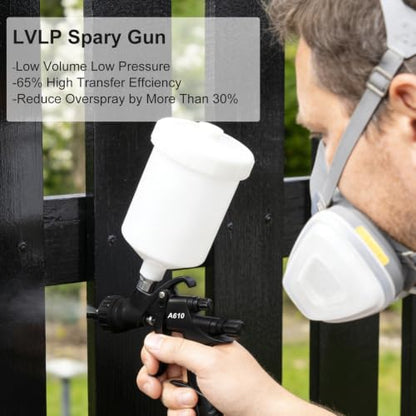 R500 LVLP Air Spray Gun Premium Kit, 3 Nozzles Set - size: 600 milliliters