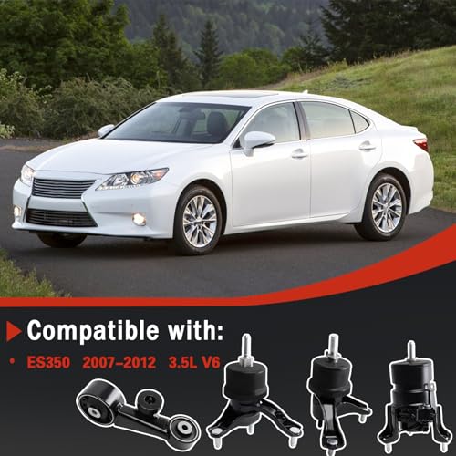 Engine Motor and Transmission Mount Kit Compatible with 2007 2008 2009 2010 2011 2012 ES350 3.5L V6 AUTO 4PCS OE: A42040 A62036HY A62060 A4288 - size: 2007-2012 ES350 3.5L
