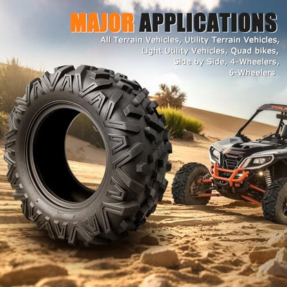 TRIPOWER ATV UTV Tires 25x8-12 & 25x10-12 All Terrain Trail Sand Mud Off-Road Tires, 6 Ply Tubeless Full Set of 4 - size: 25x8-12 & 25x10-12 AT35