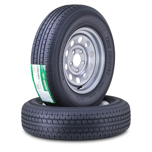Free Country Trailer Tire Wheel ST205/75R15 8PR D 107N 5X5 Silver Mod Pk2 - size: ST205/75R15 /5x5
