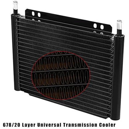 Transmission cooler, Aluminum trans cooler, Black transmission cooler kit