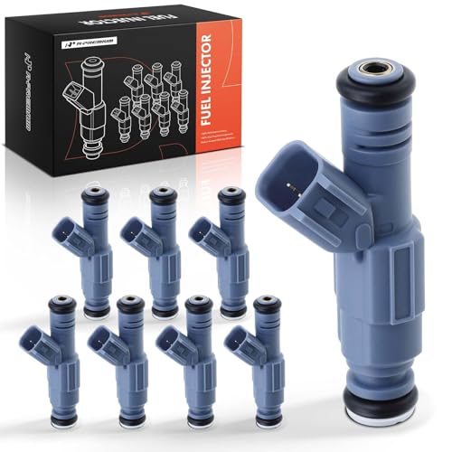 A-Premium 4 Holes Set of 8 Fuel Injectors Compatible with Dodge, Jeep