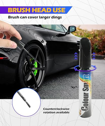 SCUARI Touch Up Paint for Cars,Wheel Paint,Car Accessories Car Paint Scratch Repair,Car Paint Pen,Car Scratch Remover Pen,Wheel Scratch Fix,Touch Up Paint Pen,Fit for Car Rim Scratch Repair (Black) - color: Black