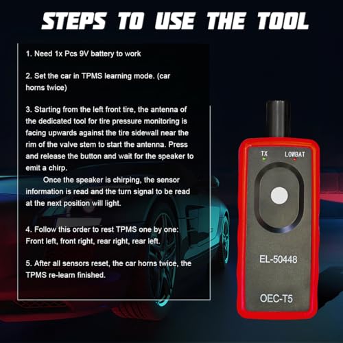 AICEL TPMS Relearn Tool EL-50448 for GM Tire Pressure Sensor, Red - color: Red
