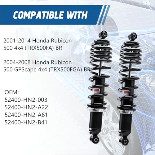 KLV ATV Monotube Rear Shocks,Struts for Honda Rubicon 500 52400-HN2-003