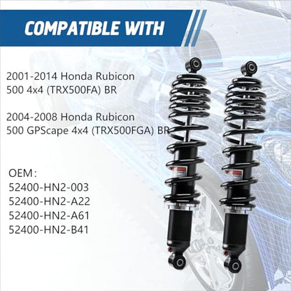 KLV ATV Monotube Rear Shocks,Struts for Honda Rubicon 500 52400-HN2-003