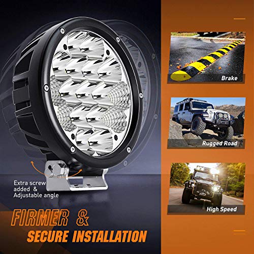 Nilight Pro Series 2PCS 7 Inch Round LED Driving Offroad Light 85W 10200LM - color: 2Pcs 85W 7Inch LED Light Kit