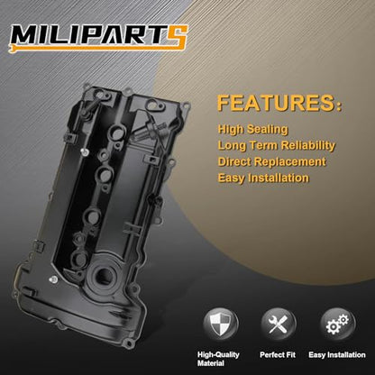Upgread Aluminum Engine Valve Cover Compatible with 2017-2019 Hyundai Elantra Kona Kia Forte 2.0L L4 Replace 224102E700