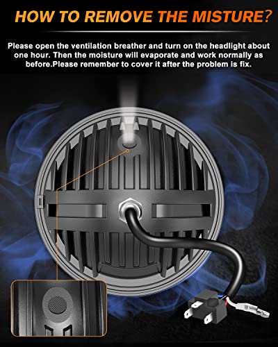 UNI-SHINE Motorcycle 5.75 inch LED Headlight 5-3/4'' DOT Approved with DRL High Low Beam Plug and Play Motor Bike Classic Headlamp - size: 1PC