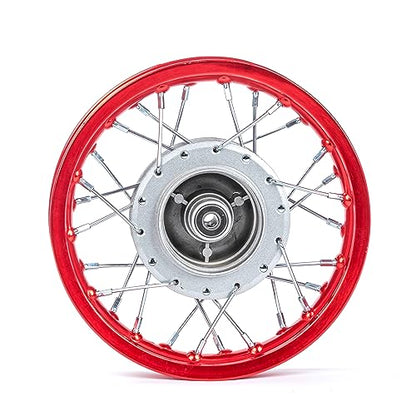 CRF50 Rim, XR50 Wheels Drum Brake Shoes for XR CRF Pit Dirt Bikes Black 1.40x10 Alloy Aluminum Rims (Red)