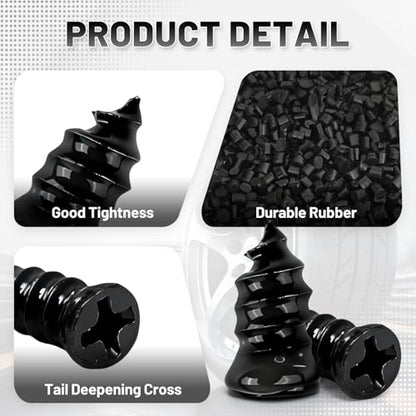 60 PCS Tire Repair Rubber Nail Kit, Self-Tapping Spiral Screws