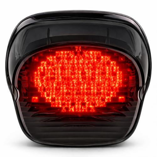 Eagle Lights Flashing Strobe Layback LED Tail Brake Light Kit Compatible With Harley Davidson Motorcycles - No License Plate Window - color: Smoked with No License Plate Window
