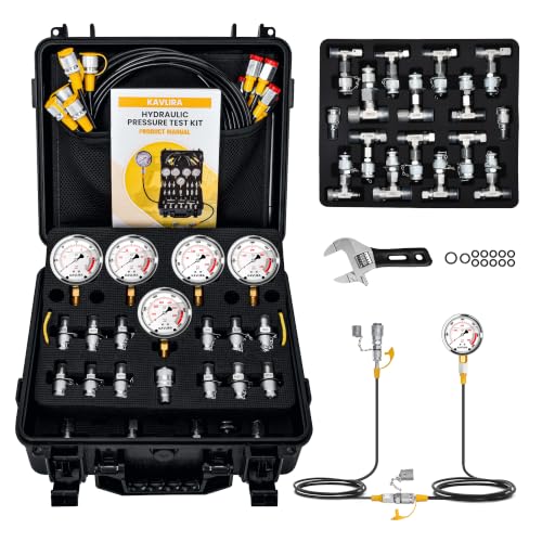 Hydraulic Pressure Test Kit for Excavator/Tractor & Heavy Equipment - size: 10000 PSI